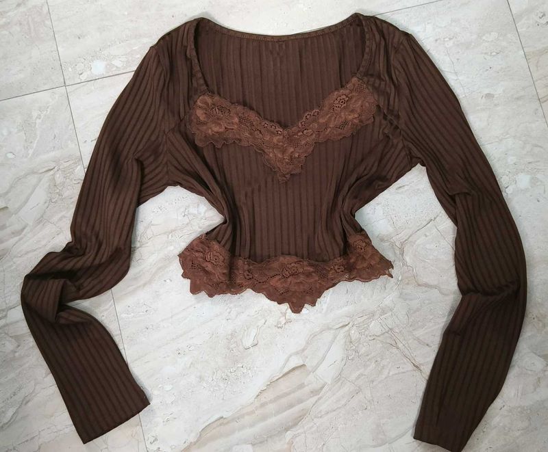 Coffeebrown Vintage Fitted Top