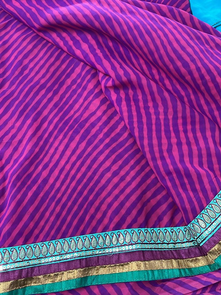 Chiffon Saree With Embroidery Border