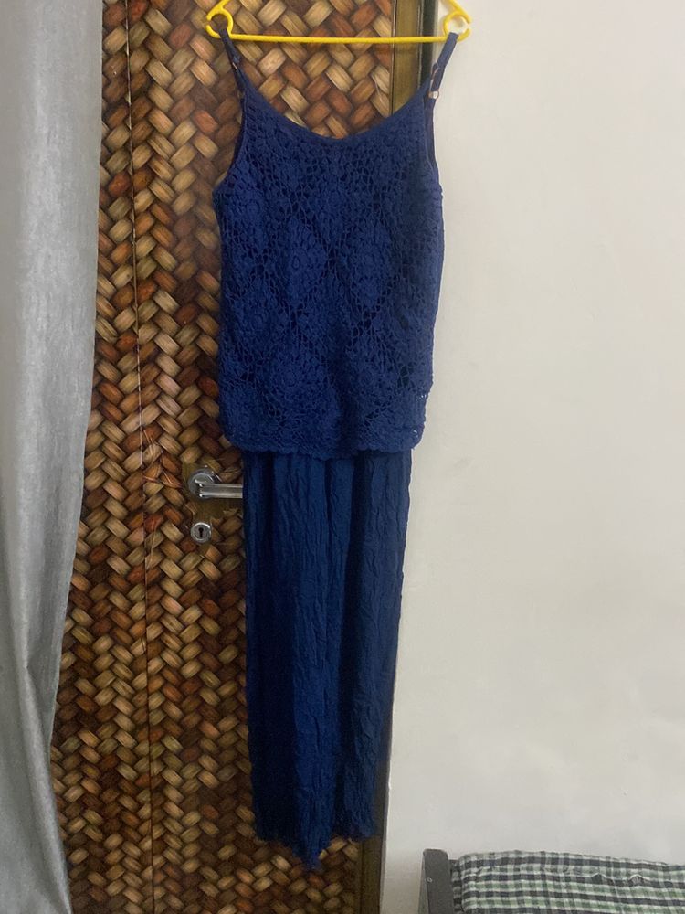 Blue Cotton Jump Suit