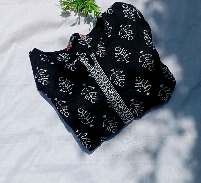 Black Printed Kurta 🖤🛍️