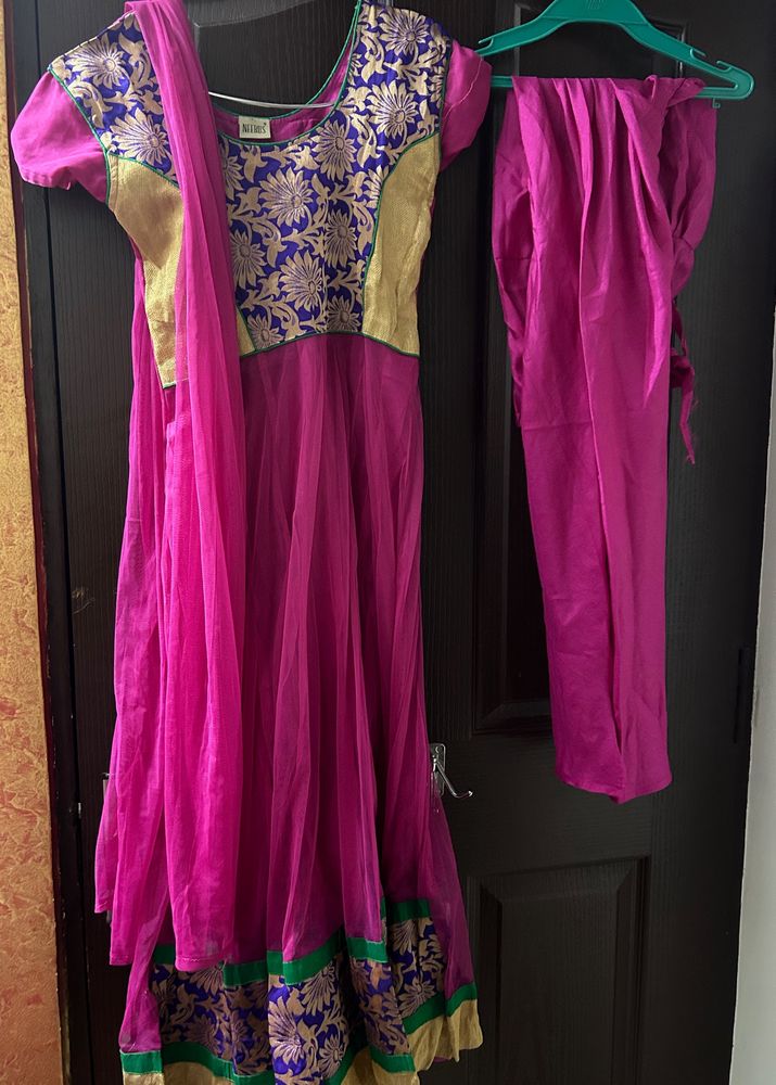 Pretty Pink Silk Anarkali