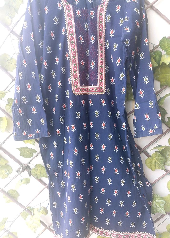 Navy Blue Bandhani Suit Set