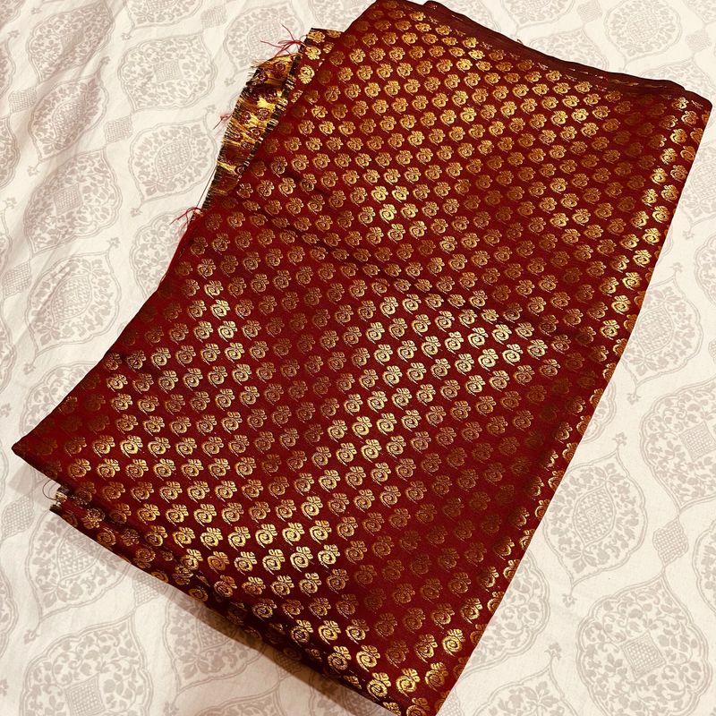 Maroon with Golden Work Blouse Piece