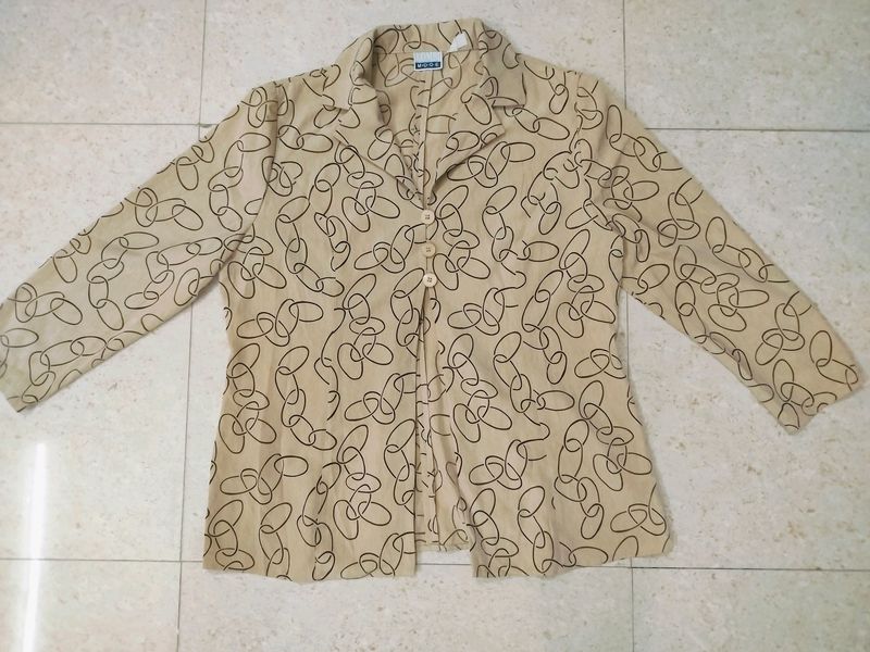 Beige Colour Top Which Looks Like Coat