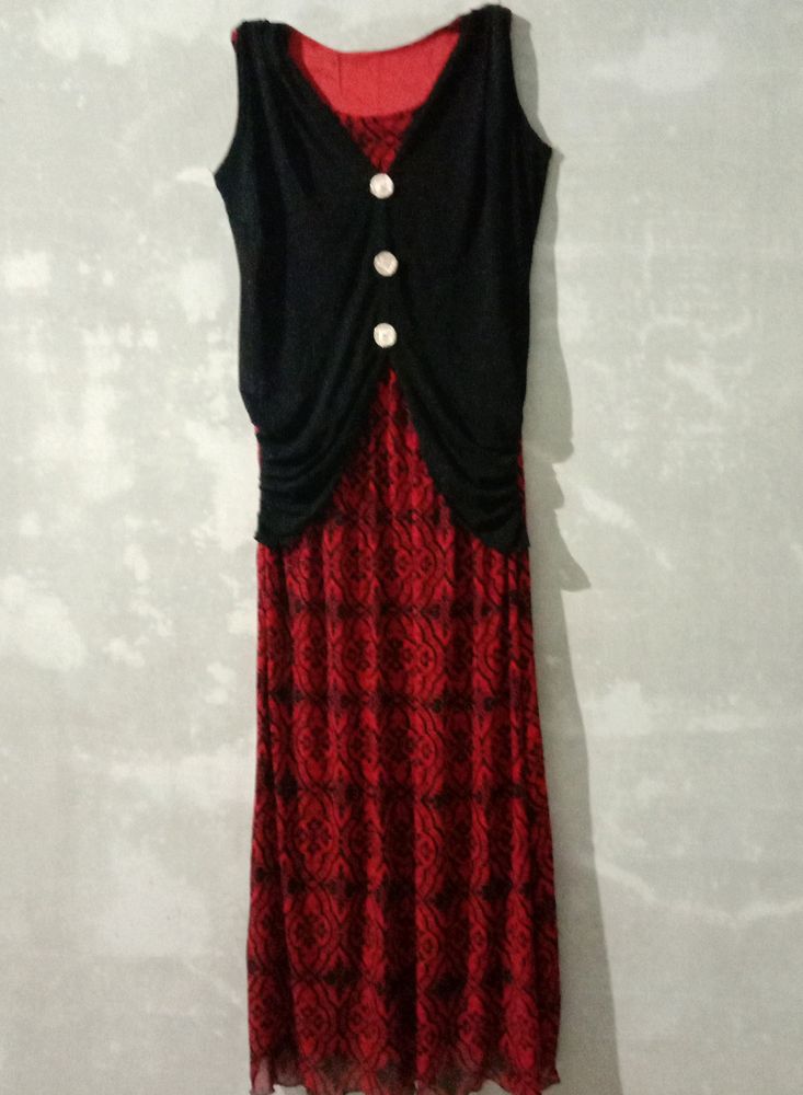 Red and Black Color Dress Used 2 Times