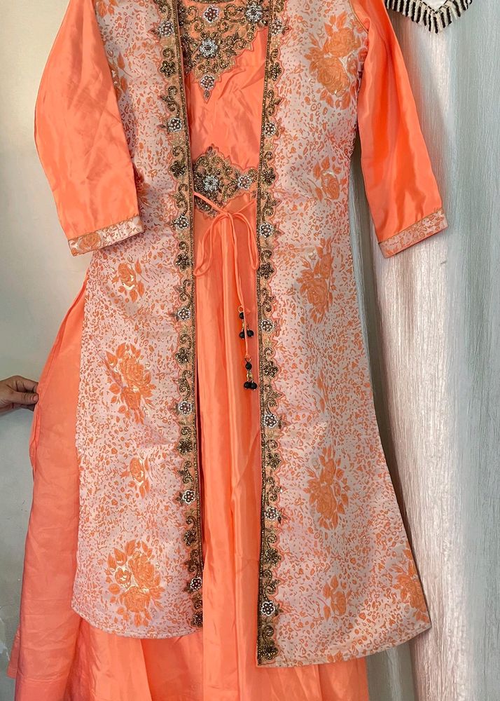 Designer Gown With Jacket Pattern