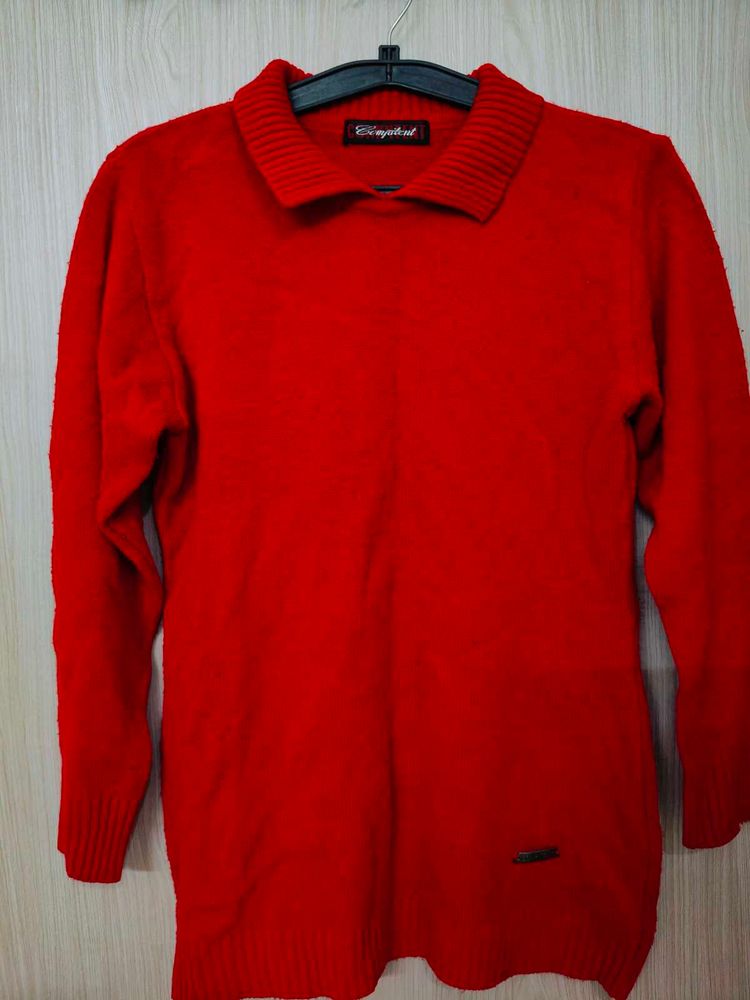 Red Collated Sweater