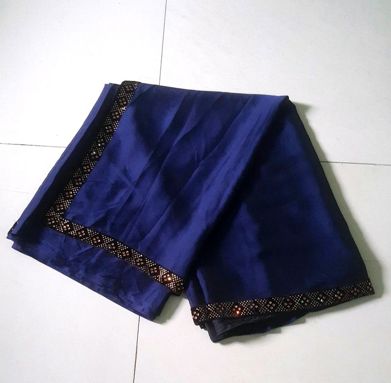 Navy Blue Border Saree