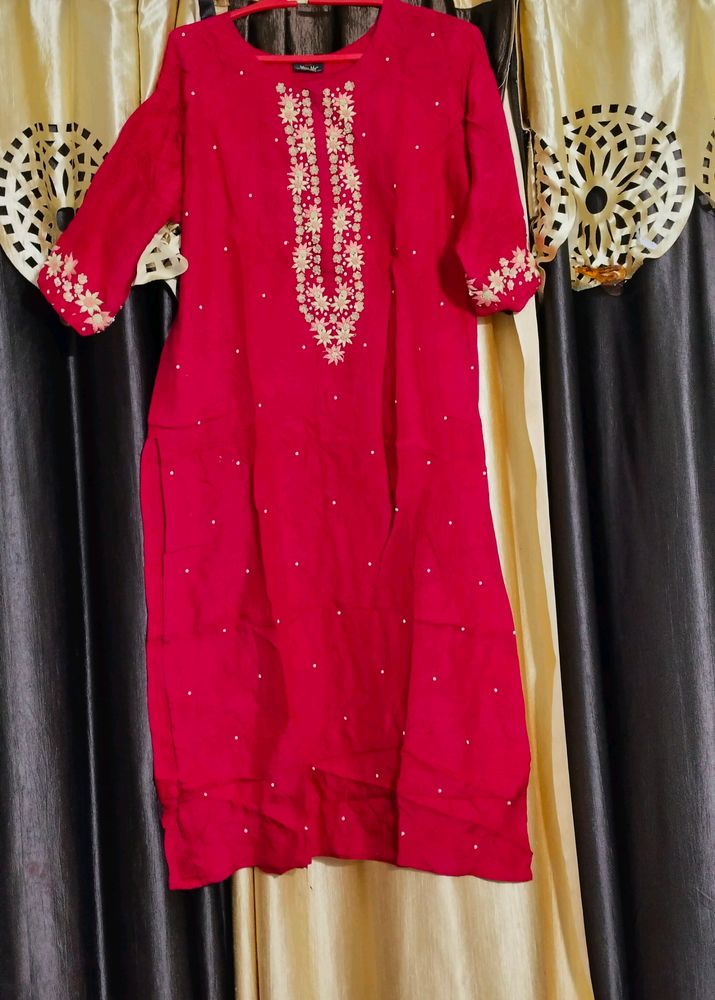 Pink Suit With Net Dupatta