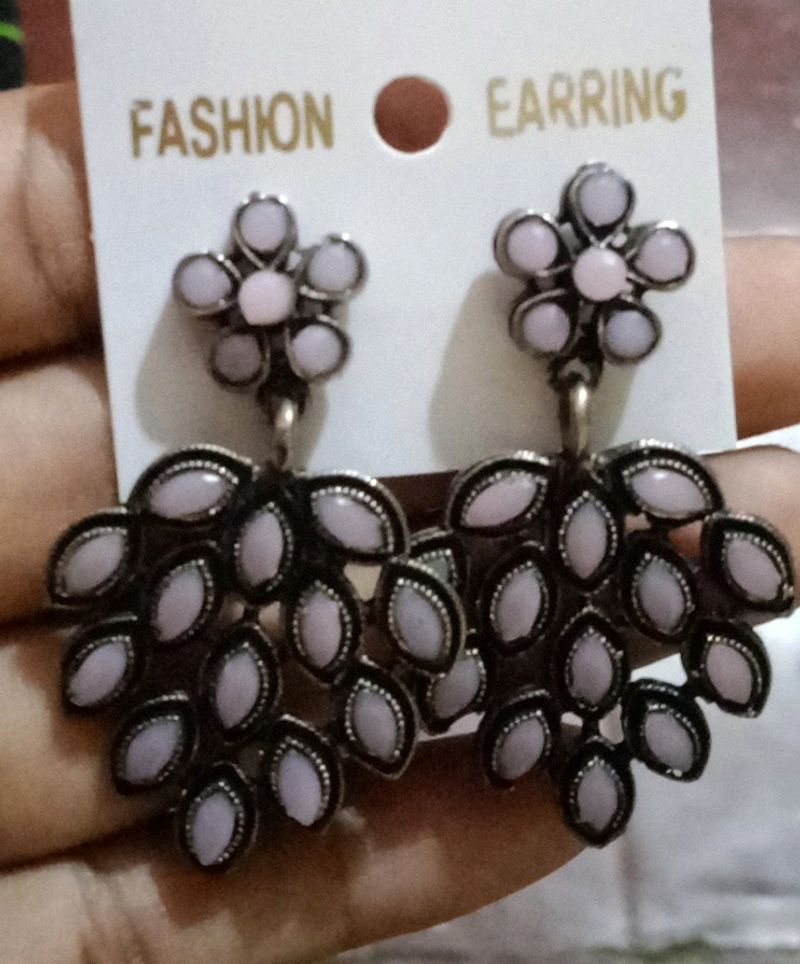 Pink Stone Earrings