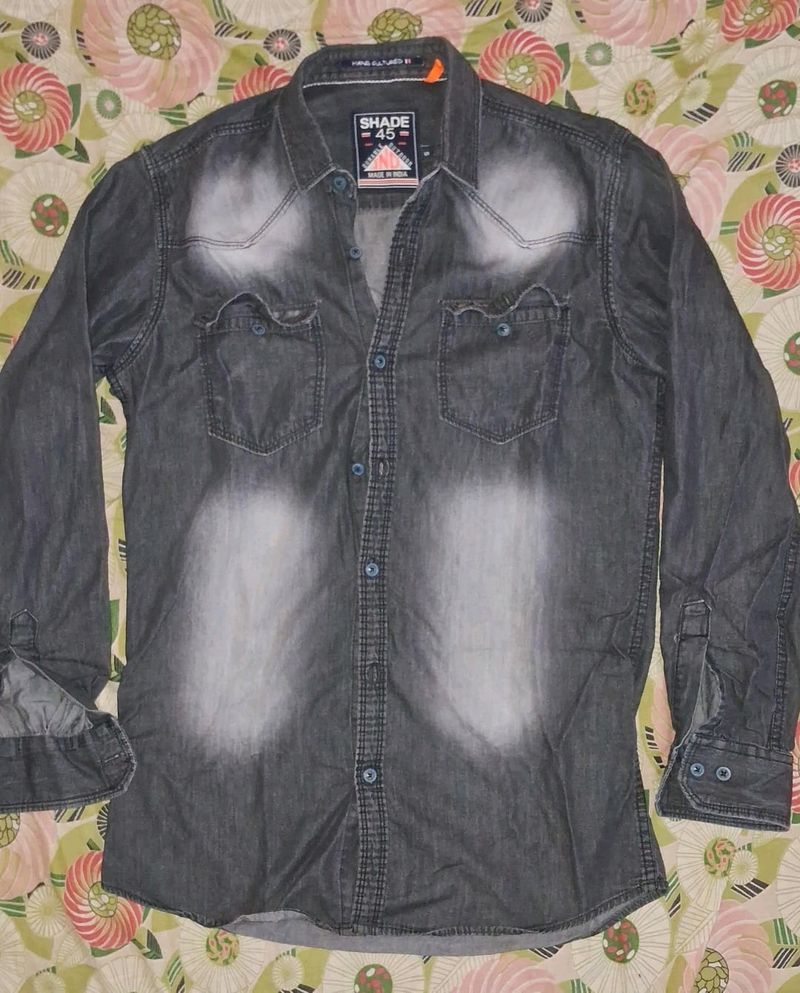 Charcoal Colour Denim Shirt.