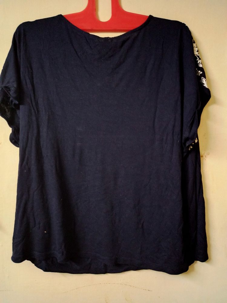 Western Navy Blue Top