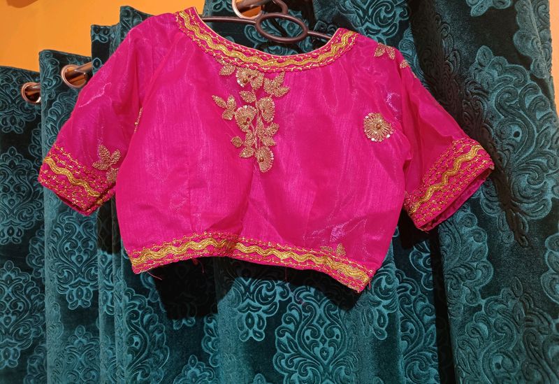 Pink And Yellow Lehenga With Blouse