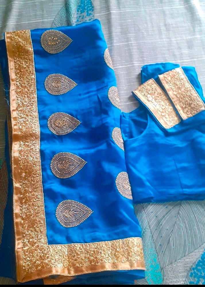 Blue Sari With Blouse