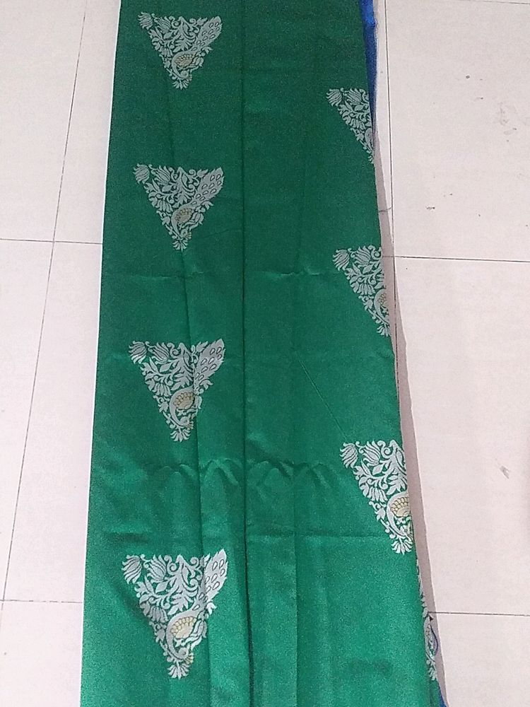 Green Blue Kathpadar Saree