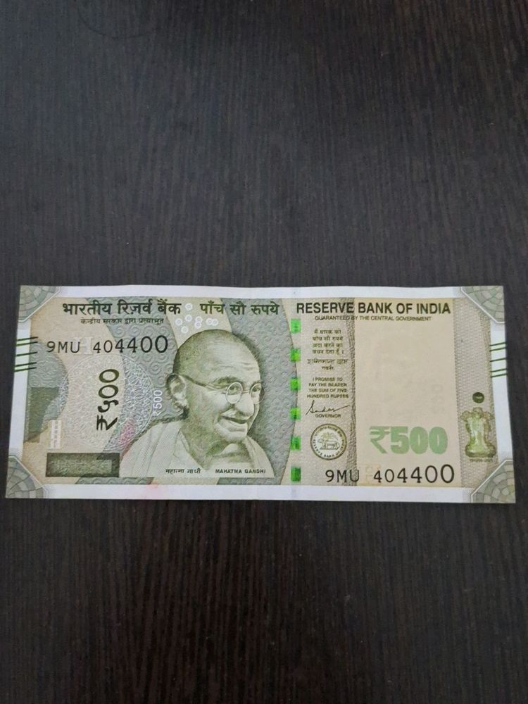 9MU 404400; 500 Rupees Note