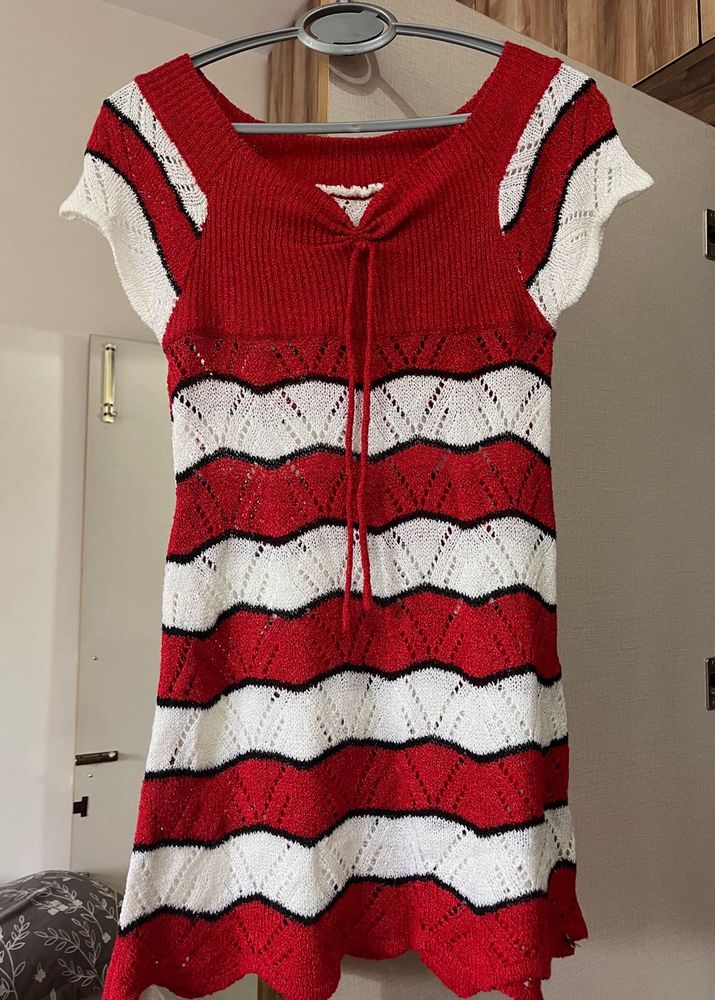 Red Crochet Top