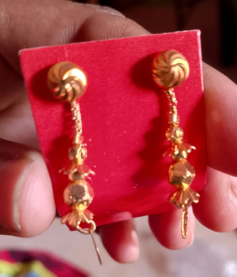 Golden Treditional  Earrings