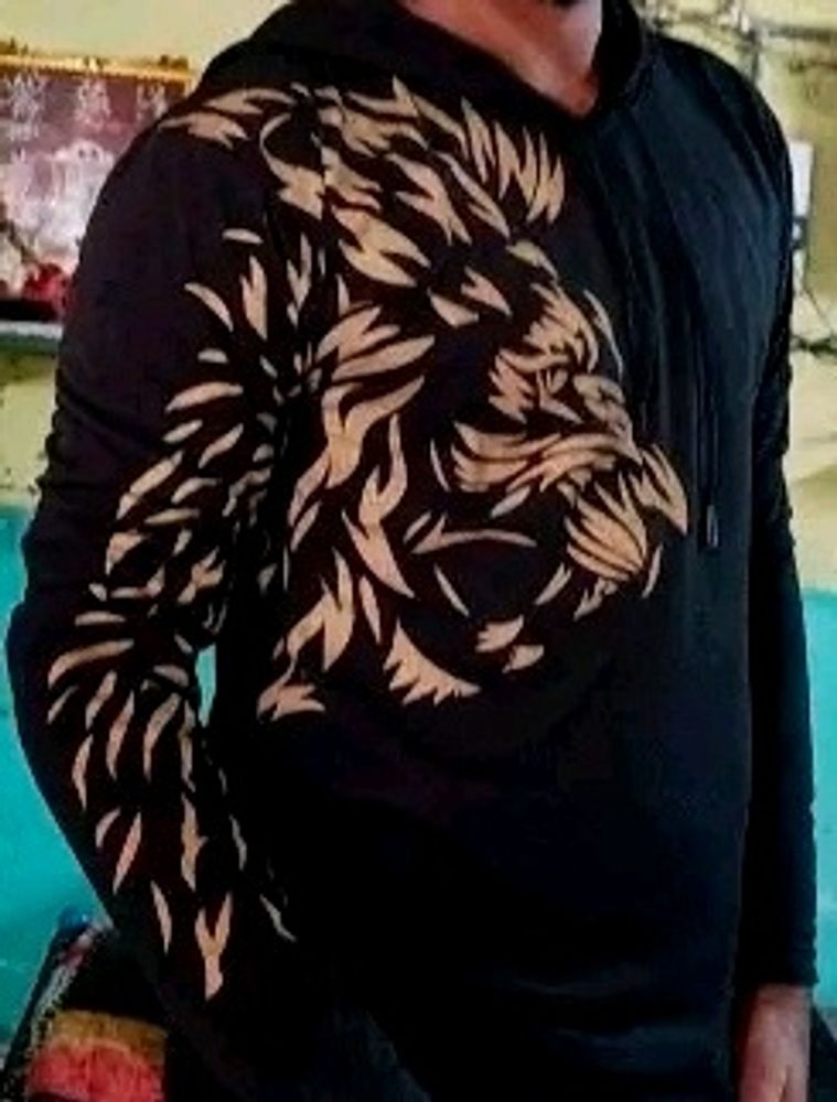 Lion Printed Hoodie For Men