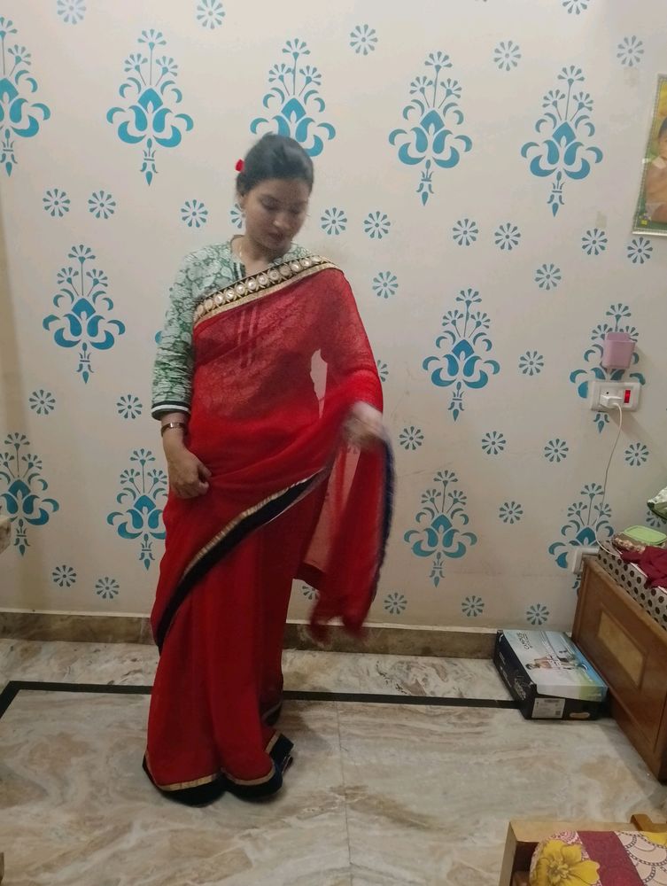 Rayer Used Saree With Blouse Side Chain