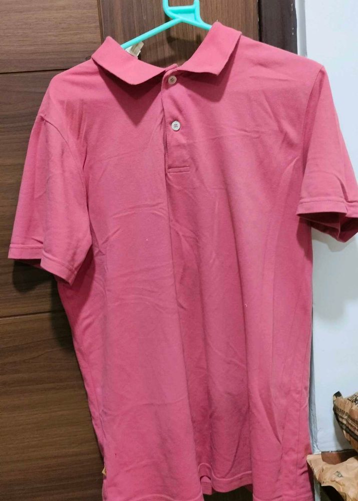 Collar T Shirt Peach