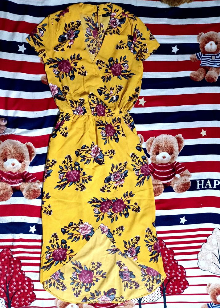 Oxolloxo Yellow Printed A-line Dress