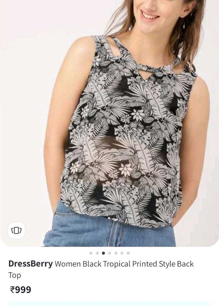 Tropical print top