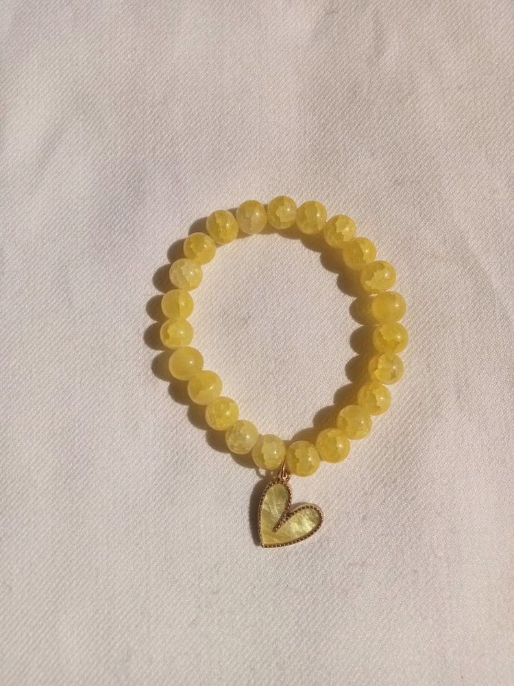 Aesthetic Yellow Beaded Bracelet