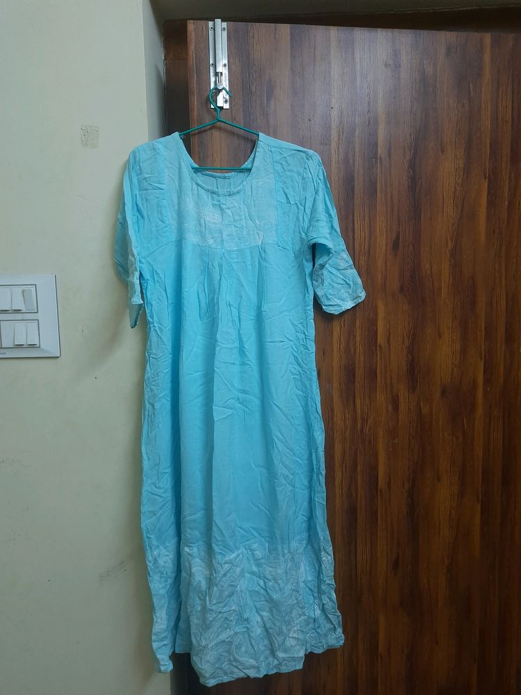 Sky Blue Top With Free Kurta