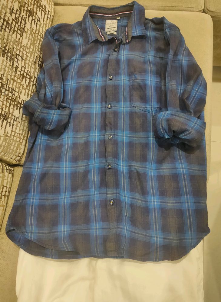 Citrus Flannel Like Checked Shirt