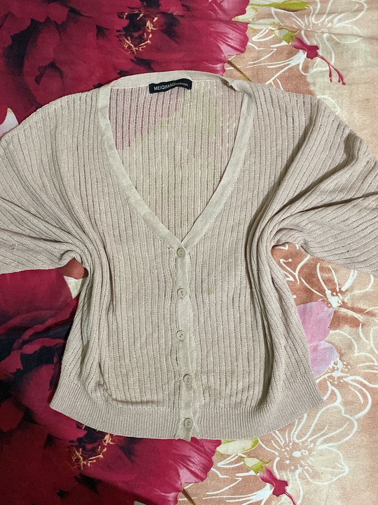 Pink Oversize Cardigan