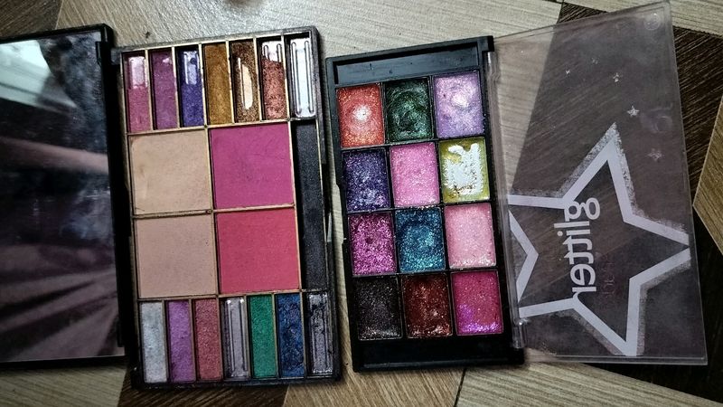 Glitter Pallet And Pigmented Eyeshadow Pallete