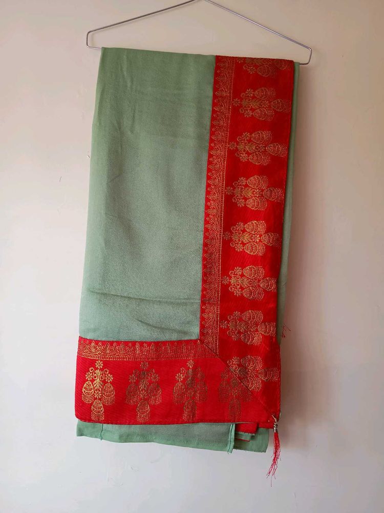 Parrot Green Saree