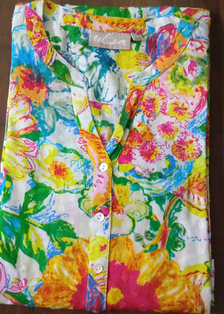 Multi Colour Floral Cotton Kurta