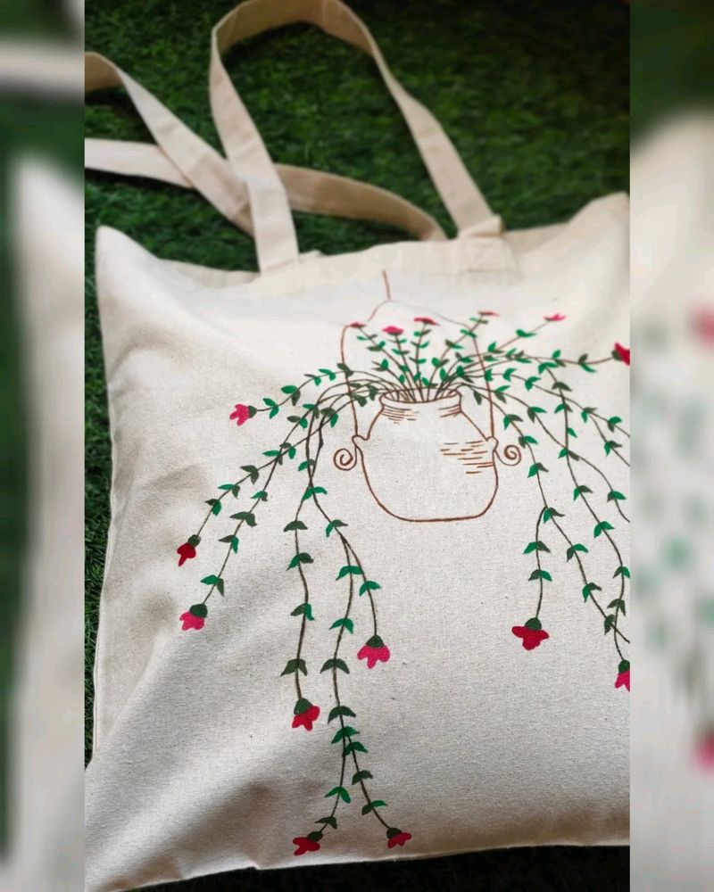 Hand painted tote bag