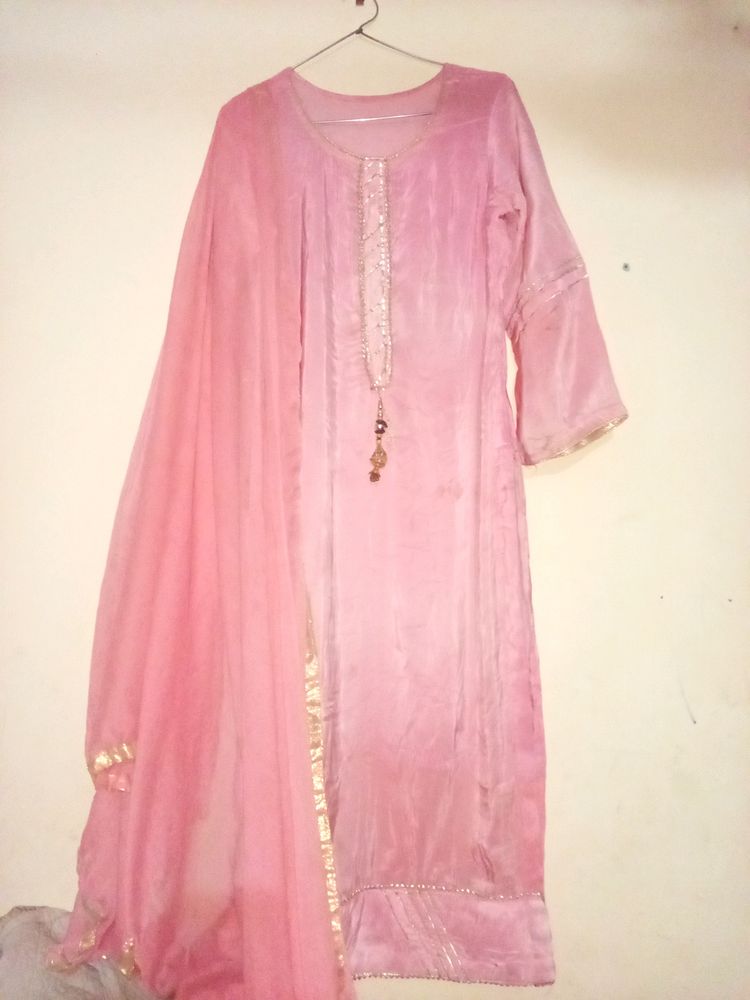 Pretty 🦋 Pink Kurta With Dupatta