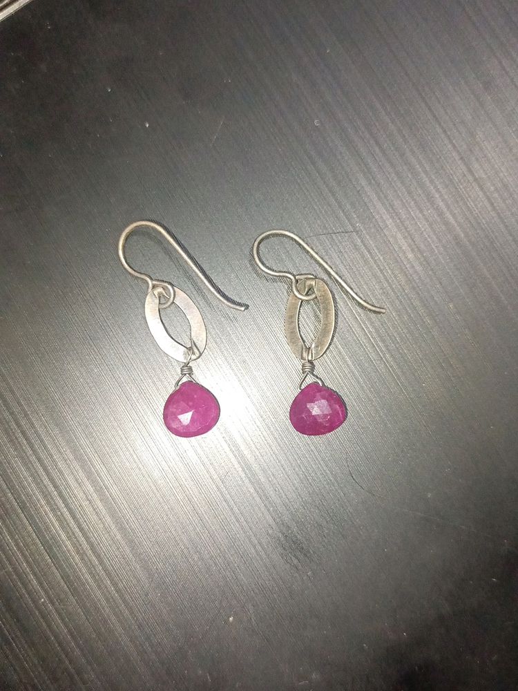 Vintage Ruby Earrings USA