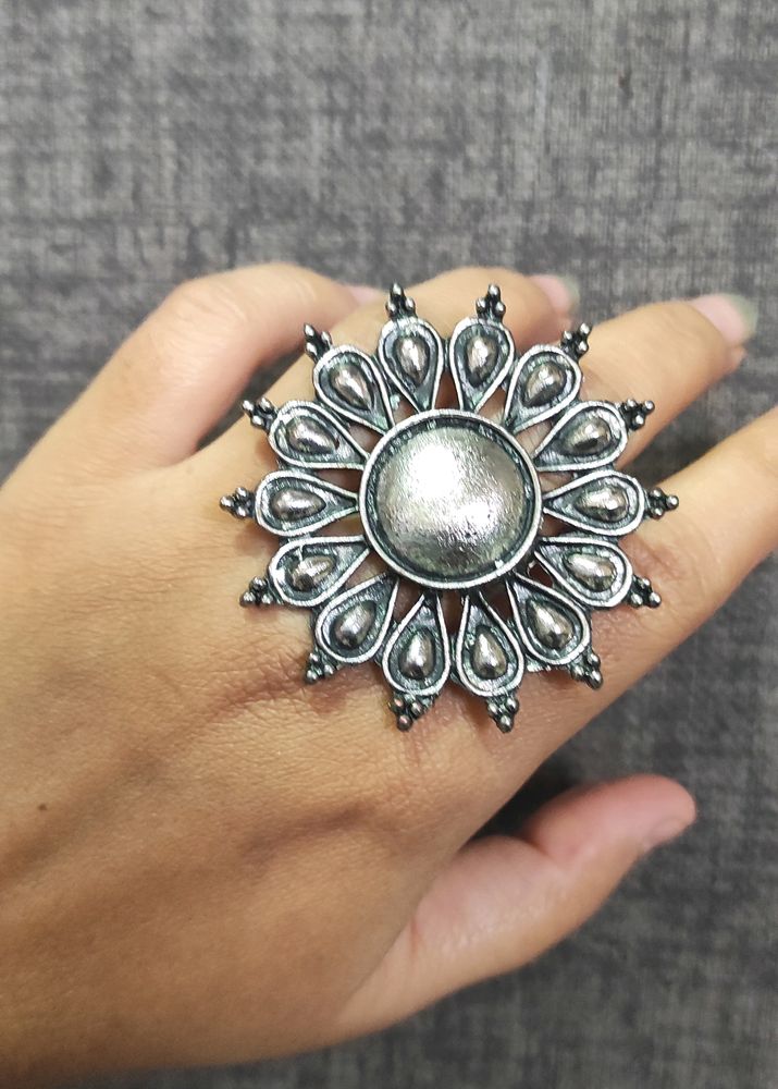 Silver Oxidized Ring