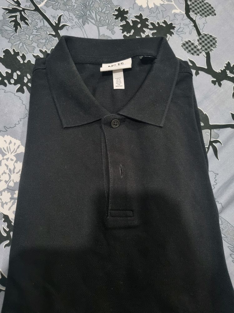 Black Polo Tshirt By H&M