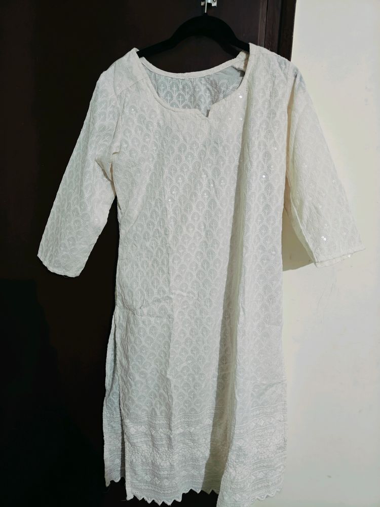 White Chikan Kurta