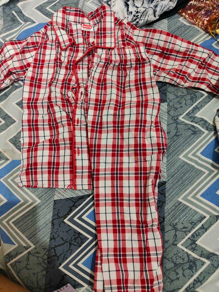 Red Chex Night Suit - New