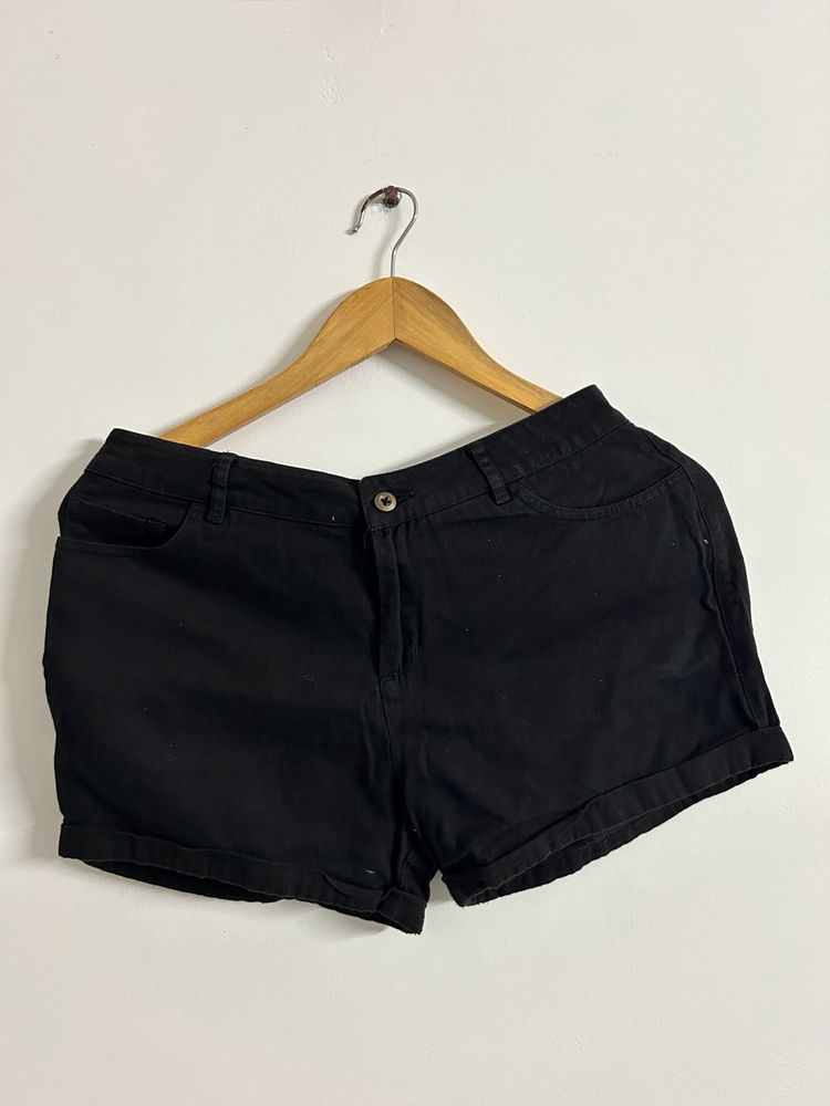 Black Color Shorts For Women In Size M