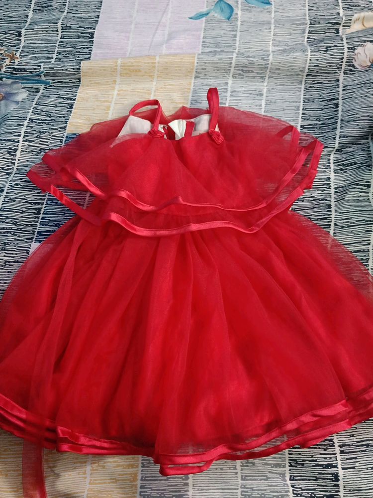 Red Firstcy Dress For Birthday Dres