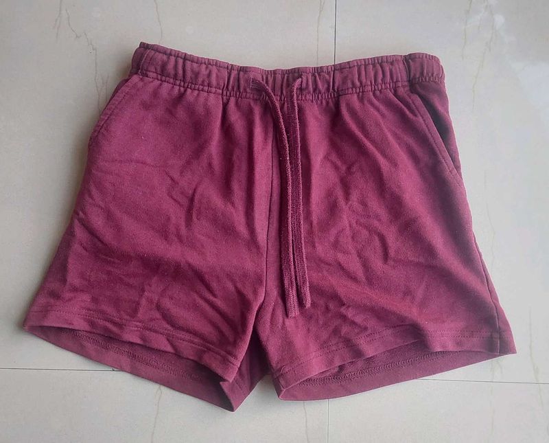 Tokyo Talkies Regular Shorts(Burgundy)(30 Inch)