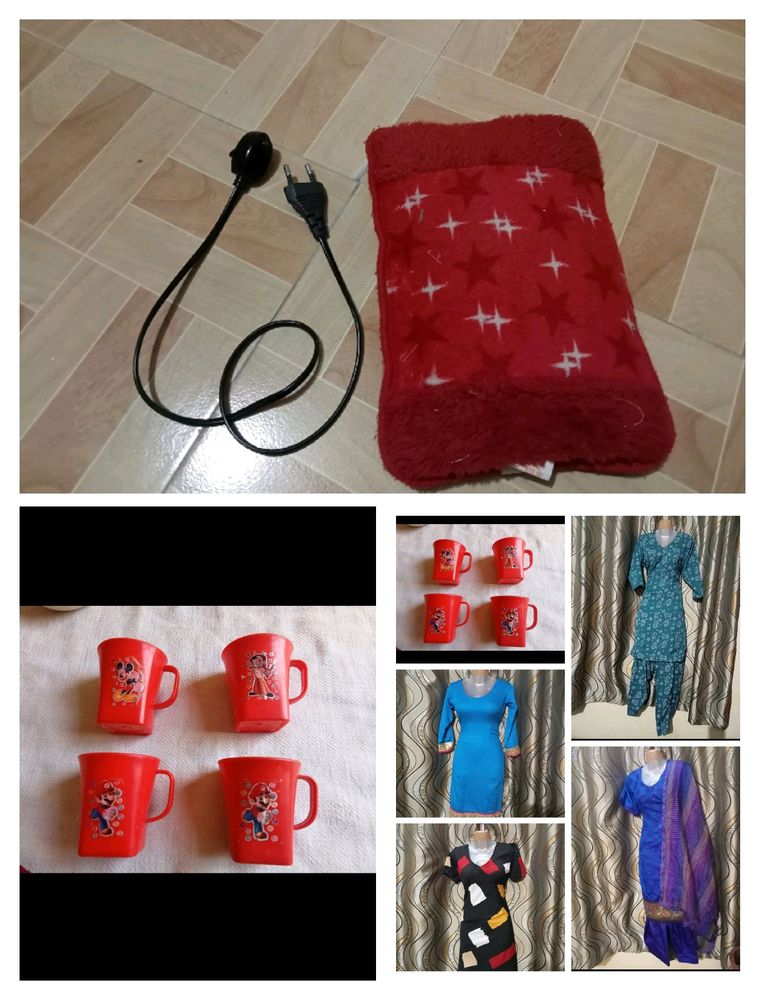 Hot bag, 4 Cups And 2 Kurtas