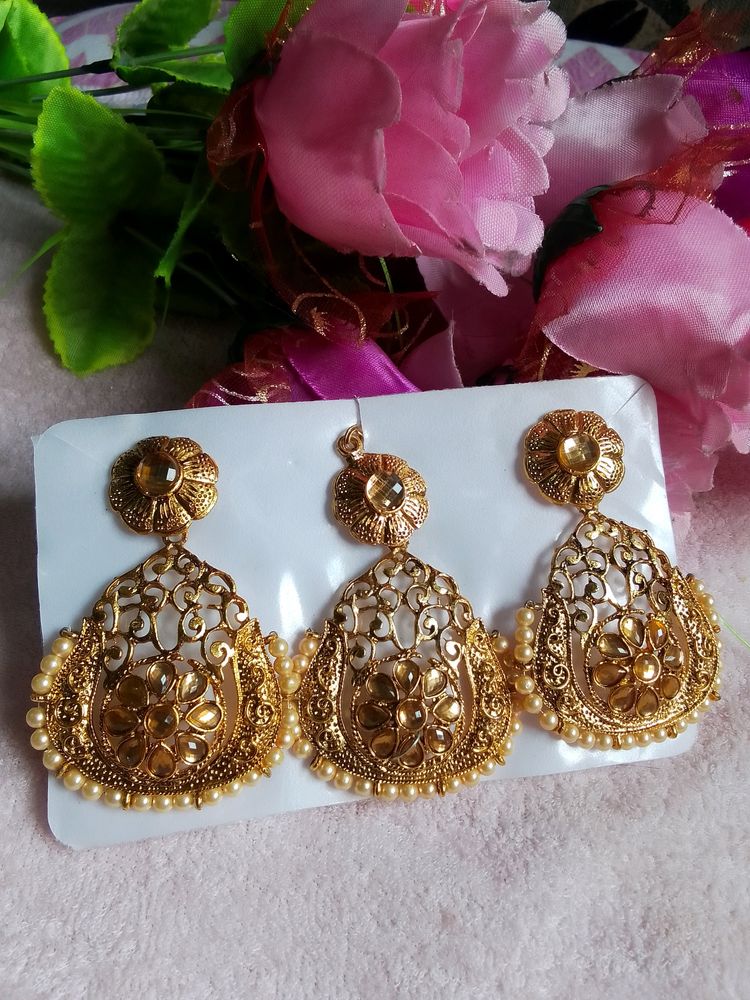 🆕 Golden Big Jewellery Set