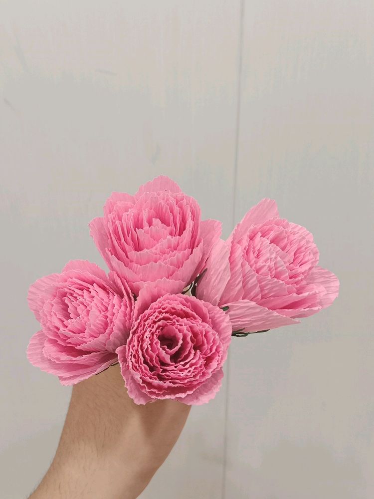 Handmade Pink Roses (Set Of 2)