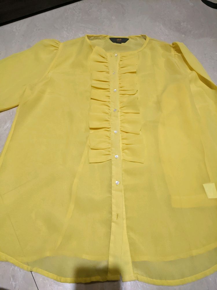 Beautiful yellow Georgette Shirt