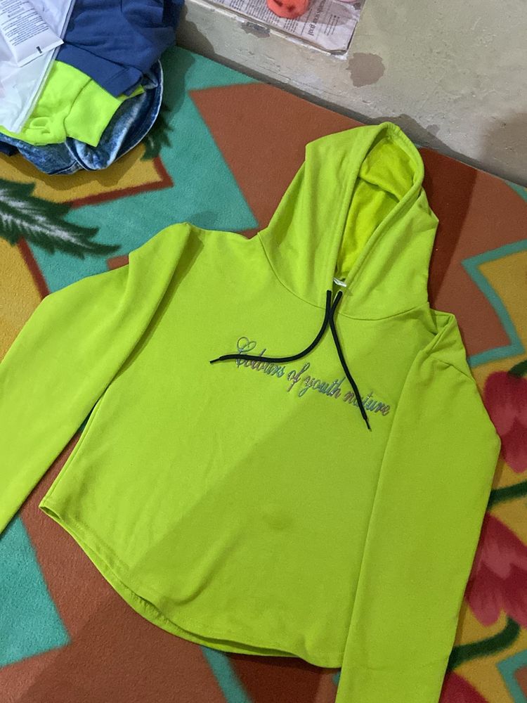 Neon Color Hoodie Top For Women💚💛