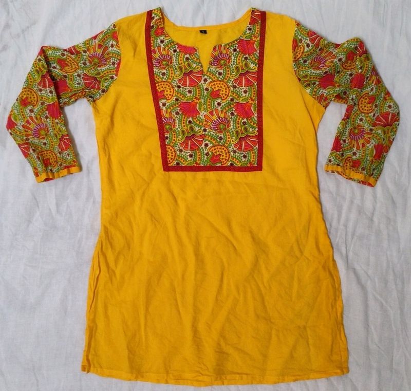 Yellow Short Kurti